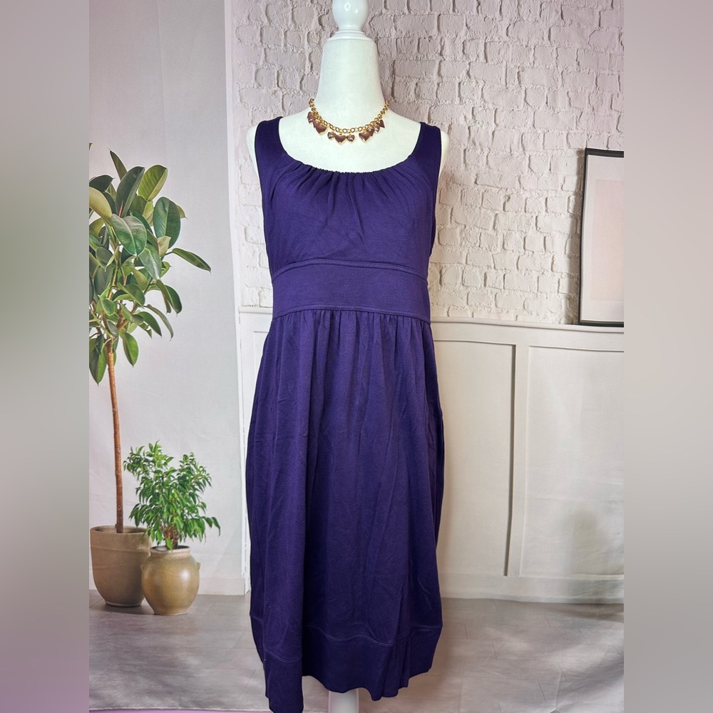 LOFT Deep‎ Purple Midi Dress size 8 - Picture 9 of 9